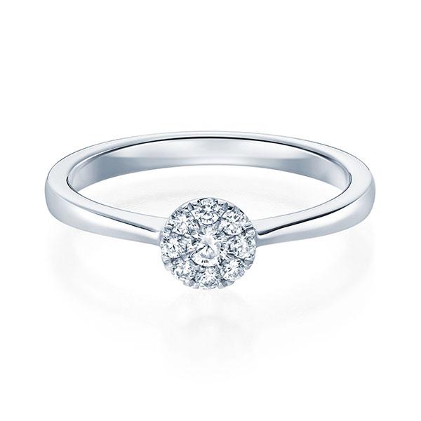 Verlobungsring Platin 950/- mit Diamanten zus. 0.15ct | HALO - Trauringmacher München