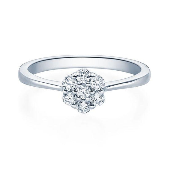 Verlobungsring Platin 950/- mit Diamanten zus. 0.25ct | FLOWER - Trauringmacher München
