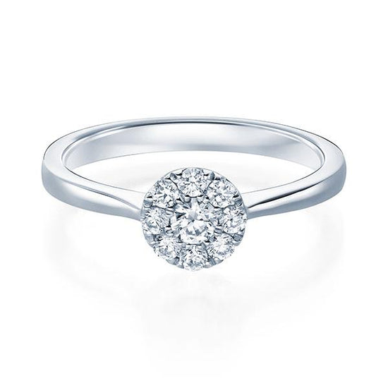 Verlobungsring Platin 950/- mit Diamanten zus. 0.25ct | HALO - Trauringmacher München