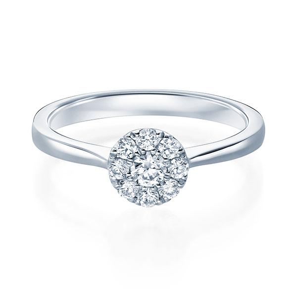 Verlobungsring Platin 950/- mit Diamanten zus. 0.25ct | HALO - Trauringmacher München