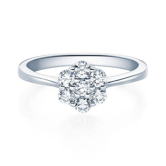 Verlobungsring Platin 950/- mit Diamanten zus. 0.40ct | FLOWER - Trauringmacher München