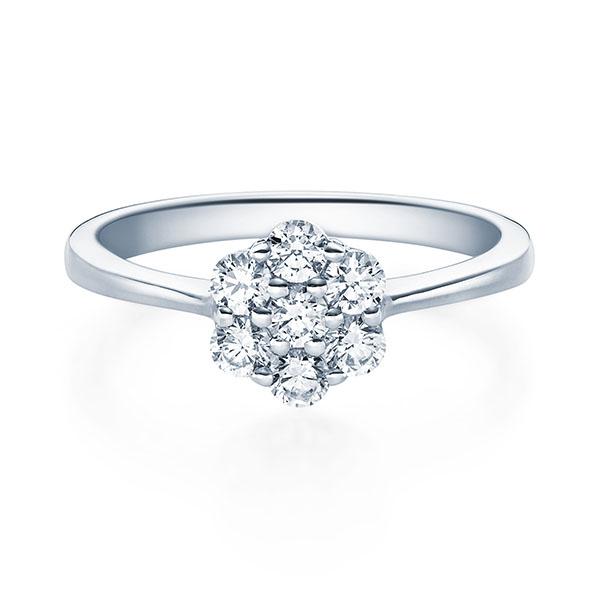 Verlobungsring Platin 950/- mit Diamanten zus. 0.40ct | FLOWER - Trauringmacher München