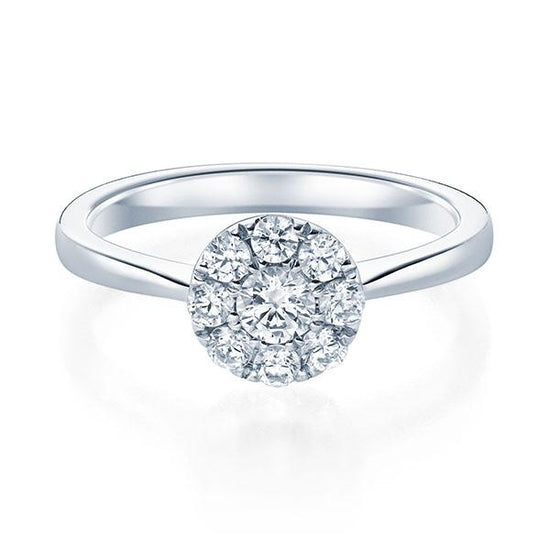 Verlobungsring Platin 950/- mit Diamanten zus. 0.40ct | HALO - Trauringmacher München