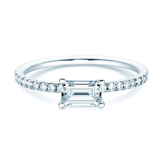 Verlobungsring Platin 950 mit Diamanten 0,70ct | EMERALD-CUT - Trauringmacher München
