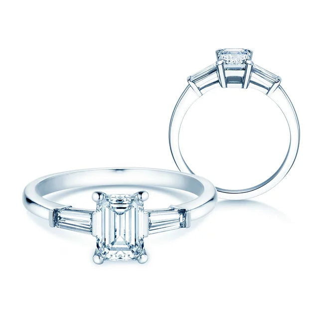 Verlobungsring Platin 950 mit Diamanten zus. 0.70ct | EMERALD SKY - Trauringmacher München