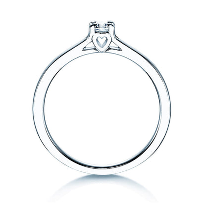 Verlobungsring Platin mit Diamant 0,15ct | HERZLOVE - Trauringmacher München