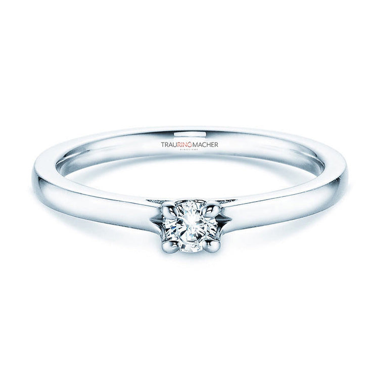 Verlobungsring Platin mit Diamant 0,15ct | HERZLOVE - Trauringmacher München