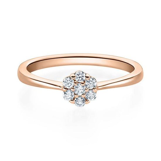 Verlobungsring Rosegold 750/- mit Diamanten zus. 0.15ct | FLOWER - Trauringmacher München
