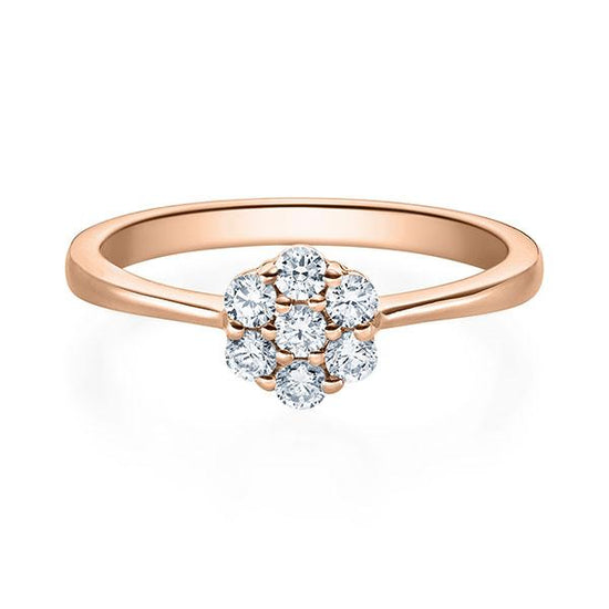 Verlobungsring Rosegold 750/- mit Diamanten zus. 0.25ct | FLOWER - Trauringmacher München