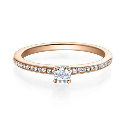 Verlobungsring Rosegold 750/- mit Diamanten zus. 0.28ct | EVA - Trauringmacher München