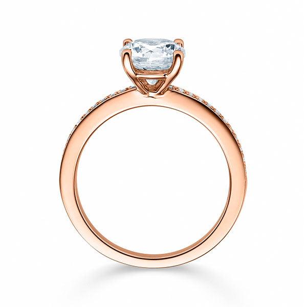 Verlobungsring Rosegold 750/- mit Diamanten zus. 0.28ct | EVA - Trauringmacher München