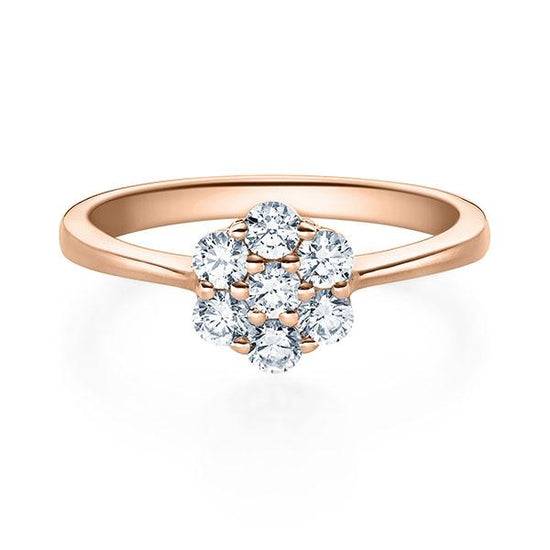 Verlobungsring Rosegold 750/- mit Diamanten zus. 0.40ct | FLOWER - Trauringmacher München
