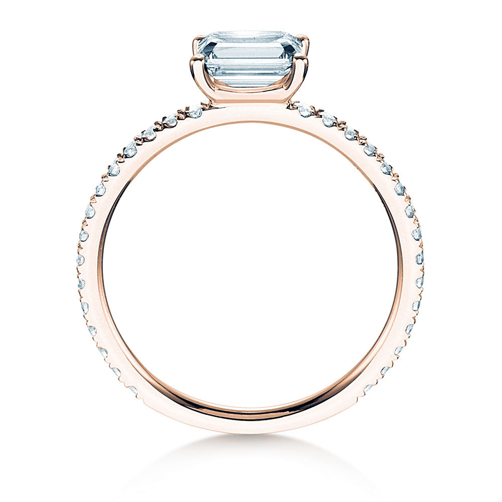 Verlobungsring Rosegold mit Diamanten 0,70ct | EMERALD-CUT - Trauringmacher München