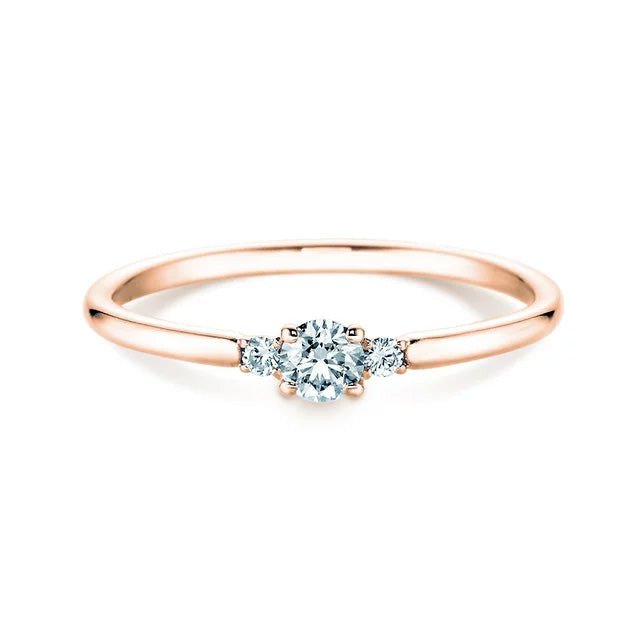 Verlobungsring Rosegold mit Diamanten zus. 0.20ct | GLORY PETITE - Trauringmacher München