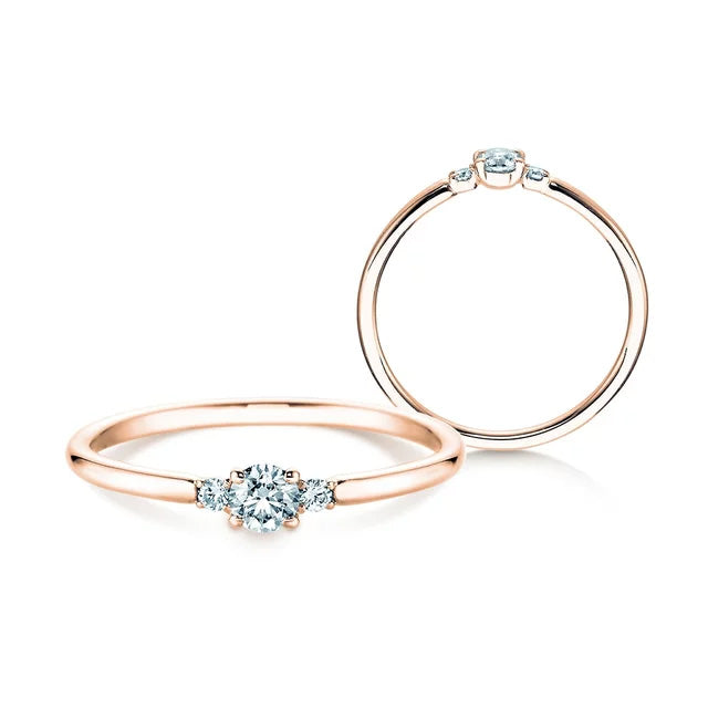 Verlobungsring Rosegold mit Diamanten zus. 0.20ct | GLORY PETITE - Trauringmacher München