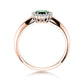 Verlobungsring WINDSOR Rosegold mit Smaragd & Diamanten 0.12ct - Trauringmacher München