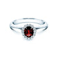 Verlobungsring WINDSOR Weißgold mit Rubin & Diamanten 0.12ct - Trauringmacher München