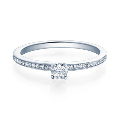 Verlobungsring Weißgold 750/- mit Diamanten zus. 0.28ct | EVA - Trauringmacher München