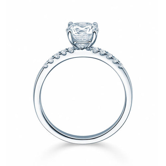 Verlobungsring Weißgold 750/- mit Diamanten zus. 0.33ct | DIAMORE - Trauringmacher München