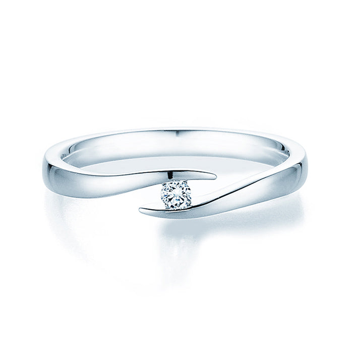 Verlobungsring Weißgold mit Diamant 0,10ct | TWIST - Trauringmacher München