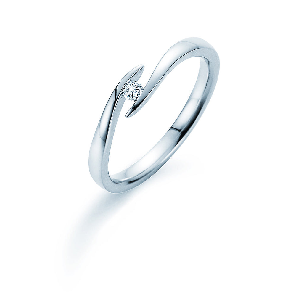 Verlobungsring Weißgold mit Diamant 0,10ct | TWIST - Trauringmacher München