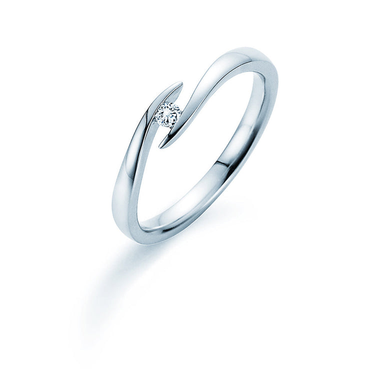 Verlobungsring Weißgold mit Diamant 0,10ct | TWIST - Trauringmacher München