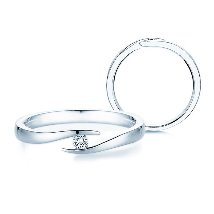 Verlobungsring Weißgold mit Diamant 0,10ct | TWIST - Trauringmacher München