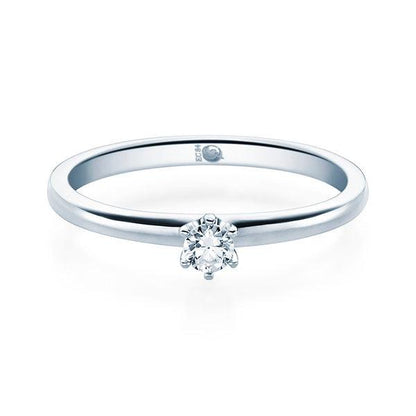 Verlobungsring Weißgold mit Diamant ab 0.10ct | SOLITÄR - Trauringmacher München
