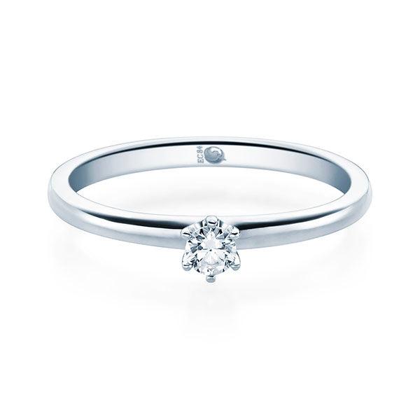 Verlobungsring Weißgold mit Diamant ab 0.10ct | SOLITÄR - Trauringmacher München