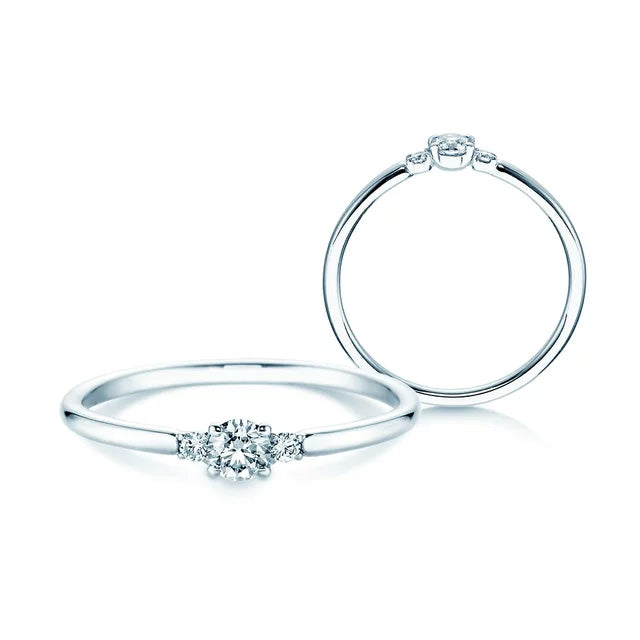 Verlobungsring Weißgold mit Diamanten zus. 0.20ct | GLORY PETITE - Trauringmacher München