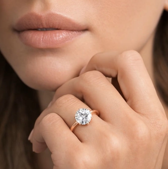 Verlobungsring Rosegold 585 mit Diamant I EILEN