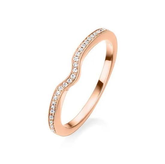 Vorsteckring WAVE Rosegold mit Diamanten zus. ca 0.13ct G.VS