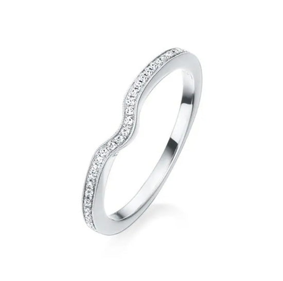 Vorsteckring WAVE Platin mit Diamanten zus. ca 0.13ct G.VS