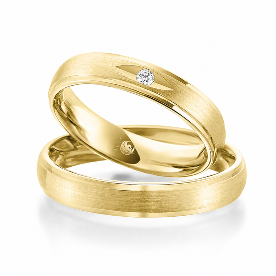 RUBIN Trauringe Gelbgold mit Diamant RU-1083-GG