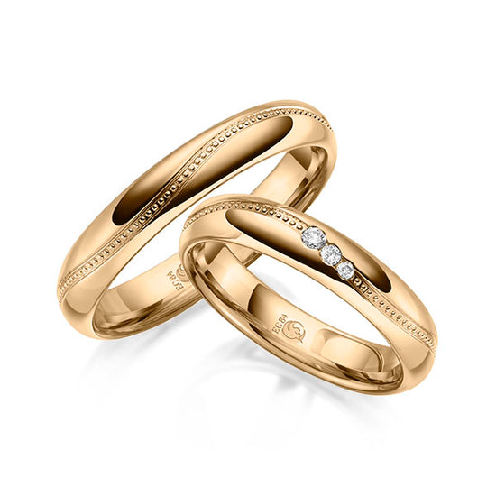 RUBIN Trauringe Rosegold mit Diamanten RU-1626-ROSE