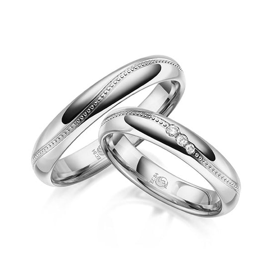 RUBIN Trauringe Weißgold mit Diamanten RU-1626-WG