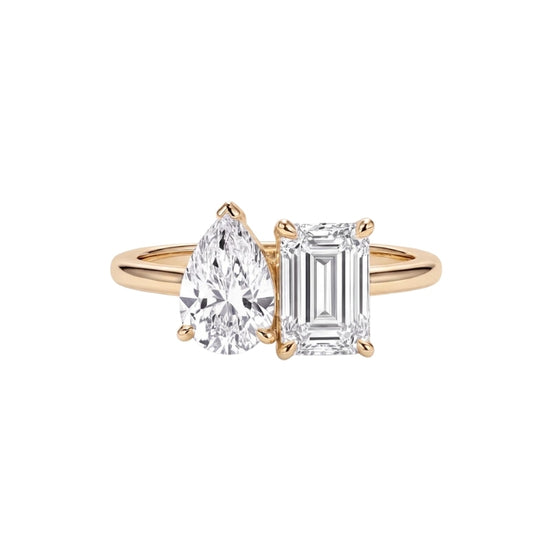 Verlobungsring Gelbgold 585 mit Diamanten I TOI ET MOI