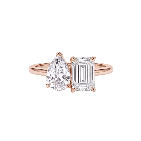 Verlobungsring Rosegold 585 mit Diamanten I TOI ET MOI