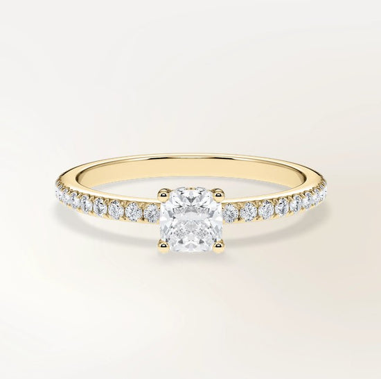 Verlobungsring Gelbgold 585 mit Diamant I AMORE CUSHION PAVE