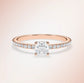 Verlobungsring Rosegold 585 mit Diamant I AMORE CUSHION PAVE