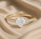 Verlobungsring Gelbgold 585 mit Diamant I AMORE HERZ PAVE