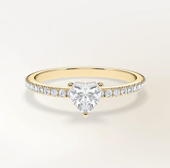 Verlobungsring Gelbgold 585 mit Diamant I AMORE HERZ PAVE