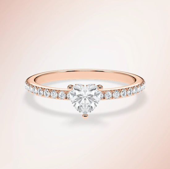 Verlobungsring Rosegold 585 mit Diamant I AMORE HERZ PAVE