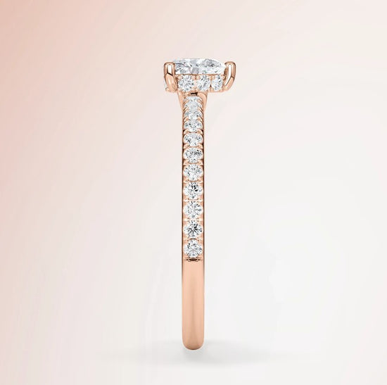 Verlobungsring Rosegold 585 mit Diamant I AMORE HERZ PAVE
