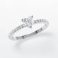Verlobungsring Weißgold 585 mit Diamanten I AMORE HERZ PAVE