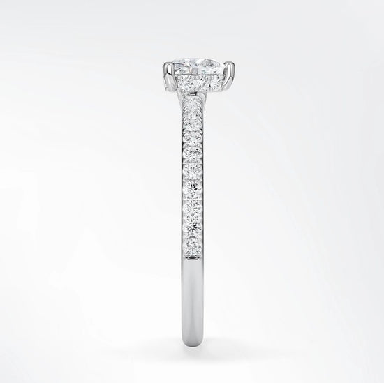 Verlobungsring Weißgold 585 mit Diamanten I AMORE HERZ PAVE
