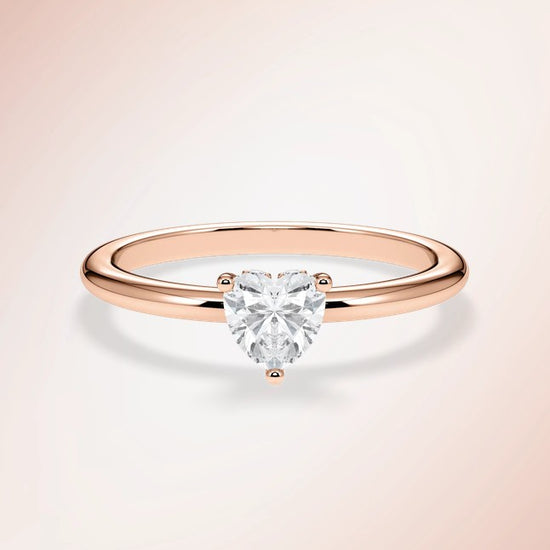 Verlobungsring Rosegold 585 mit Diamant I AMORE HERZ
