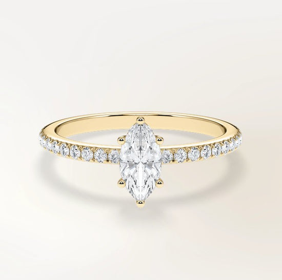 Verlobungsring Gelbgold 585 mit Diamanten I AMORE MARQUISE PAVE