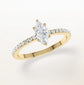 Verlobungsring Gelbgold 585 mit Diamanten I AMORE MARQUISE PAVE
