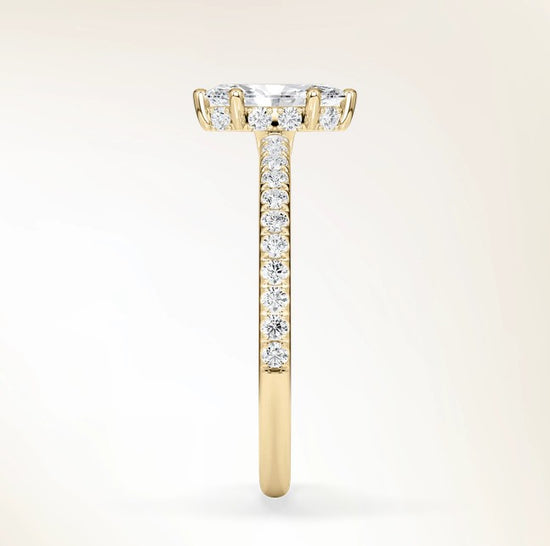 Verlobungsring Gelbgold 585 mit Diamanten I AMORE MARQUISE PAVE